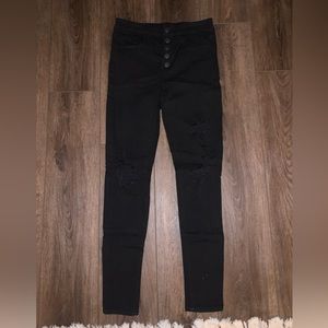 Black Skinny Ripped Jeans